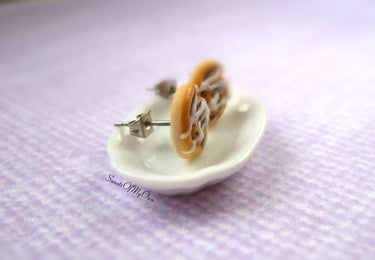 Cinnamon Bun Cinnamon Swirl - Stud Earrings